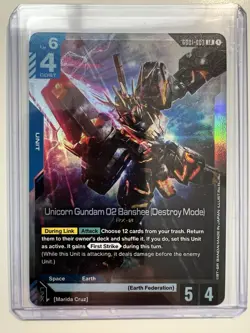 Gundam Card Game GD01 Newtype Rising GD01-003 LR Unicorn Gundam 02 Banshee - Image 1