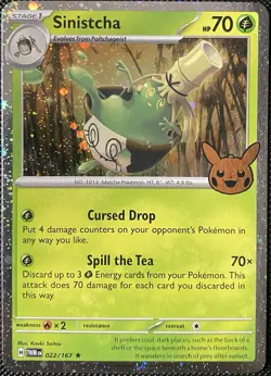 Sinistcha (Cosmos Holo) 022/167 Trick or Trade 2024 Holo - Pokemon Card - Image 1