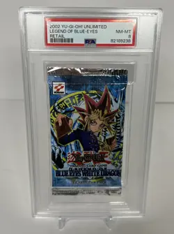 Yu-Gi-Oh! Legend of Blue-Eyes White Dragon Booster PSA 8 Foil Pack 2002 - Image 1
