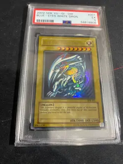 2002 Blue Eyes White Dragon Sdk-001 Ultra Rare English Yugioh Card PSA 5 - Image 1