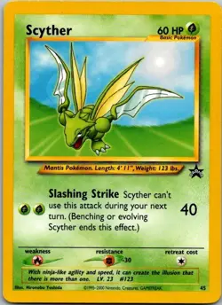 2000 POKEMON SCYTHER BLACK STAR PROMO CARD # 45 Vintage WoTC - Image 1