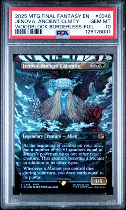 2025 MTG FINAL FANTASY WOODBLOCK BORDERLESS-FOIL JENOVA, ANCIENT CALAMITY PSA 10 - Image 1