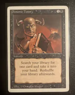 Magic the Gathering Revised Edition Demonic Tutor Sorcery Light Play Condition - Image 2