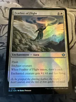 x1 Feather of Flight BLB Bloomburrow MTG 13 FOIL UNCOMMON M/NM 1x - Image 1