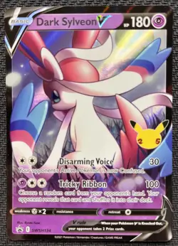 Dark Sylveon V SWSH134 Celebrations Black Star Promo Holo Pokemon Card NM - Image 1
