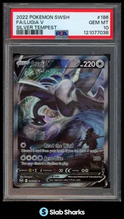 2022 POKEMON SWORD & SHIELD SILVER TEMPEST #186/195 LUGIA V FULL ART PSA 10 - Image 1