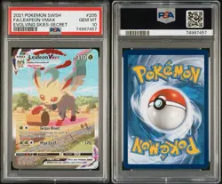 2021 POKEMON SWORD & SHIELD EVOLVING SKIES ALT ART LEAFEON VMAX 205 PSA 10 - Image 3