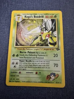 Pokemon TCG Koga's Beedrill Gym Challenge 9 Unlimited Holo Rare - Image 1