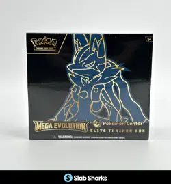 POKEMON CENTER TCG MEGA EVOLUTION SEALED ELITE TRAINER BOX ETB LUCARIO - Image 1
