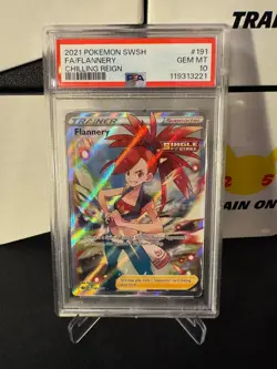 2021 POKEMON SWORD & SHIELD CHILLING REIGN #191 FULL ART/FLANNERY PSA 10 - Image 1