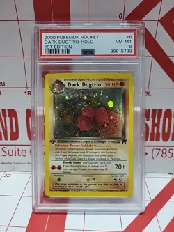 First Edition 2000 Pokemon Rocket Dark Dugtrio Holo PSA NM-MT 8 - 6/82 - Image 1