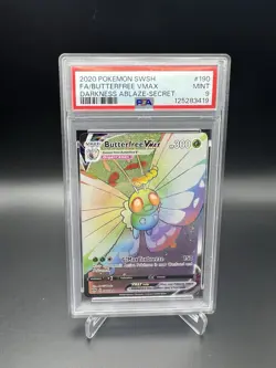 2020 Pokemon SWSH Full Art Butterfree VMAX 190/189 Secret PSA 9 Darkness Ablaze - Image 1