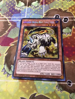 Yugioh Advanced Crystal Beast Topaz Tiger BLCR-EN013 Secret 1st Ed Near Mint - Image 1
