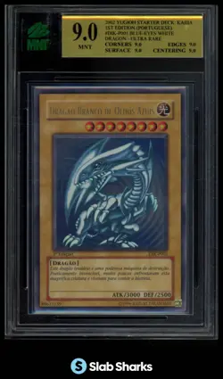 2002 YU-GI-OH KAIBA 1ST ED. (PORTUGUESE) BLUE EYES WHITE DRAGON ULTRA RARE MNT 9 - Image 1