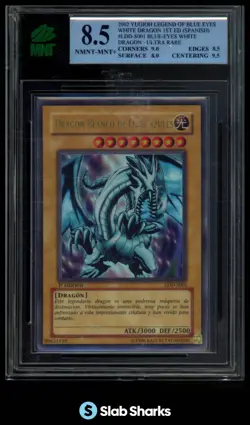 2002 YU-GI-OH 1ST EDITION SPANISH LEGEND OF BLUE EYES WHITE DRAGON UR MNT 8.5 - Image 1