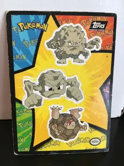 Topps Pokemon Sticker Card Geodude Graveler Golem 1999 - Image 1