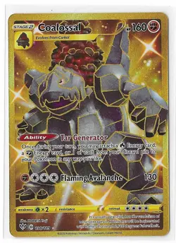 Coalossal 198/189 Pokemon Darkness Ablaze Sword & Shield Secret Rare Card NM - Image 1