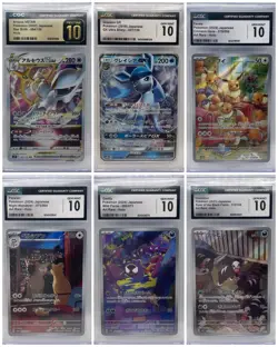 Pokemon TCG Lot Of 6 CGC Japanese Cards GEM MINT 10 💎 | Persian, Eevee, Gastly - Image 1