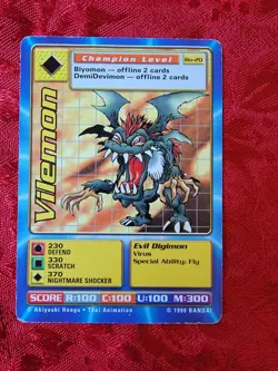 Bandai Digimon Trading Card Series 1 Vilemon Bo-20 - Image 1