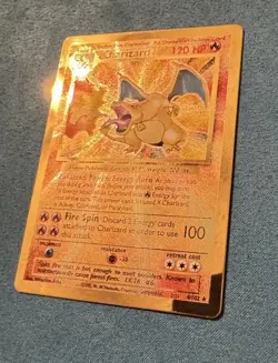 Pokemon Celebrations Gold Metal Charizard Card 4/102 Premium Collection - Image 2