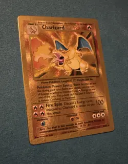 Pokemon Celebrations Gold Metal Charizard Card 4/102 Premium Collection - Image 3