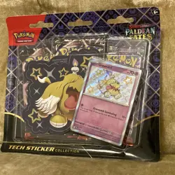Paldean Fates Pokemon Card TCG 3 Booster Pack Tech Sticker Greavard New Sealed - Image 1