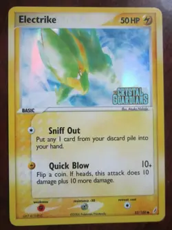 ELECTRIKE HOLO POKEMON CARD 52/100 EX CRYSTAL GUARDIANS STAMPED NEVER PLAYED NM- - Image 1