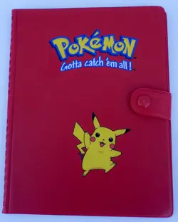 Vintage 1999 Red Pokemon Pikachu Gotta Catch Em All Card Binder - Image 1