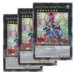 Yugioh - Galaxy-Eyes Cipher Dragon x 3 - 1st Edition QCR NM - Free Holo - Image 1