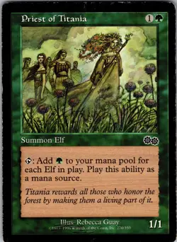 Priest of Titania Urza's Saga Common MP Magic: The Gathering 270 Normal - Image 1