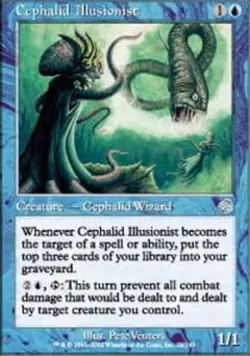 MTG Cephalid Illusionist, Torment, Damaged, English - Image 1