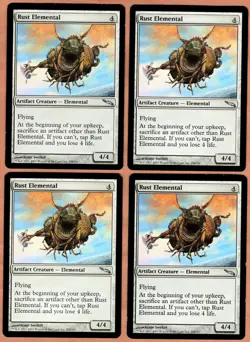 MTG Magic The Gathering 4x Rust Elemental - Mirrodin (MRD) Uncommon Playset LP - Image 1