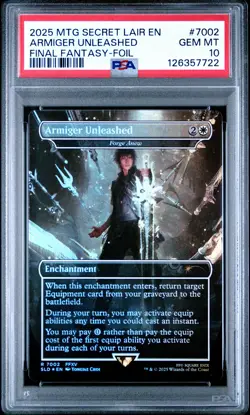2025 MTG SECRET LAIR DROP FINAL FANTASY-FOIL #7002 ARMIGER UNLEASHED PSA 10 - Image 1