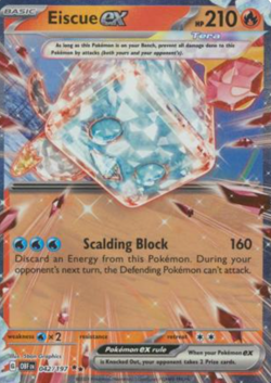 1X NM Eiscue ex - 042/197 Ultra Rare Pokemon Snowflake Stamp 2024 Holiday Promo - Image 1