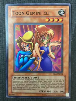 Yu-Gi-Oh TCG Duelist League Promo #DL6-EN001 Toon Gemini Elf Super Rare MP - Image 1