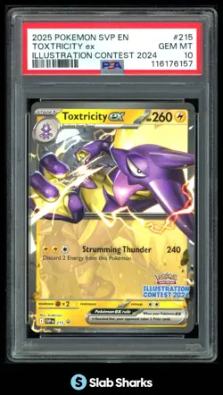 2025 POKEMON SV BLACK STAR PROMOS #215 TOXTRICITY EX ILLUSTRATION CONTEST PSA 10 - Image 1