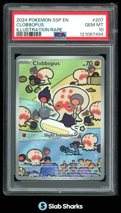 2024 POKEMON SURGING SPARKS - SSP EN #207/191 CLOBBOPUS ILLUSTRATION RARE PSA 10 - Image 1