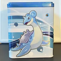 Water Stacking Tin with Lapras Design Pokemon TCG - EMPTY - Image 1