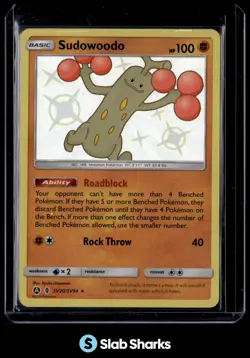 2019 POKEMON SM HIDDEN FATES #SV20/SV94 SUDOWOODO SHINY VAULT RARE - Image 1