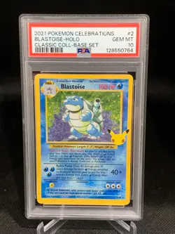 2021 Pokemon Celebrations Blastoise Holo PSA 10 Classic Coll Base Set 2/102 - Image 1
