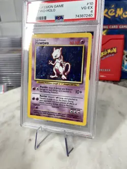 1999 Pokemon Base Unlimited MEWTWO #10 Holo PSA 4 VG-EX - Image 2