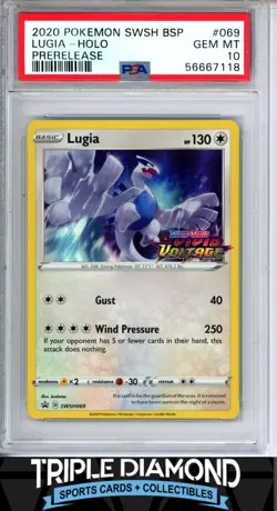 2020 Pokemon Vivid Voltage BSP #069 Prerelease Lugia Holo Stamped PSA 10 J612 - Image 1