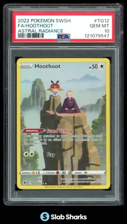 2022 POKEMON SWORD & SHIELD ASTRAL RADIANCE #TG12/TG30 HOOTHOOT FULL ART PSA 10 - Image 1