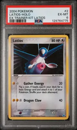 Latios ⭐ 2/10 EX Trainer Kit 1: Latias & Latios Holo Pokemon PSA 6 JUST GRADED - Image 1