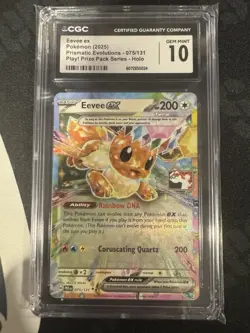 ~075/131 Eevee ex Pokemon TCG Prize Pack Series 7 Play Stamped Prismatic CGC 10~ - Image 1