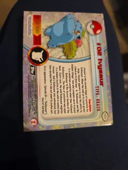 Pokemon - TV Animation - TOPPS - #02 Herbizarre - Blue Logo - Occasion - FR - Image 2