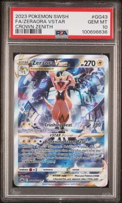 Pokemon 2023 SWSH Corona Zenith #GG43 Zeraora Vstar FA PSA 10 GEM MINT - Image 1