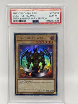 Beast of Talwar PSA 10 GEM MINT 2023 25th Anni. Pharaoh's Servant #EN103 Yugioh - Image 1