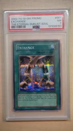 2002 Yu-Gi-Oh! Exchange EDS-001, Eternal Duelist Soul Promo, PSA 7 NM - Image 1