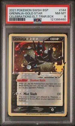 Pokemon Gold Star Greninja 2021 Celebrations ETB Black Star Promo SWSH144 Card - Image 1